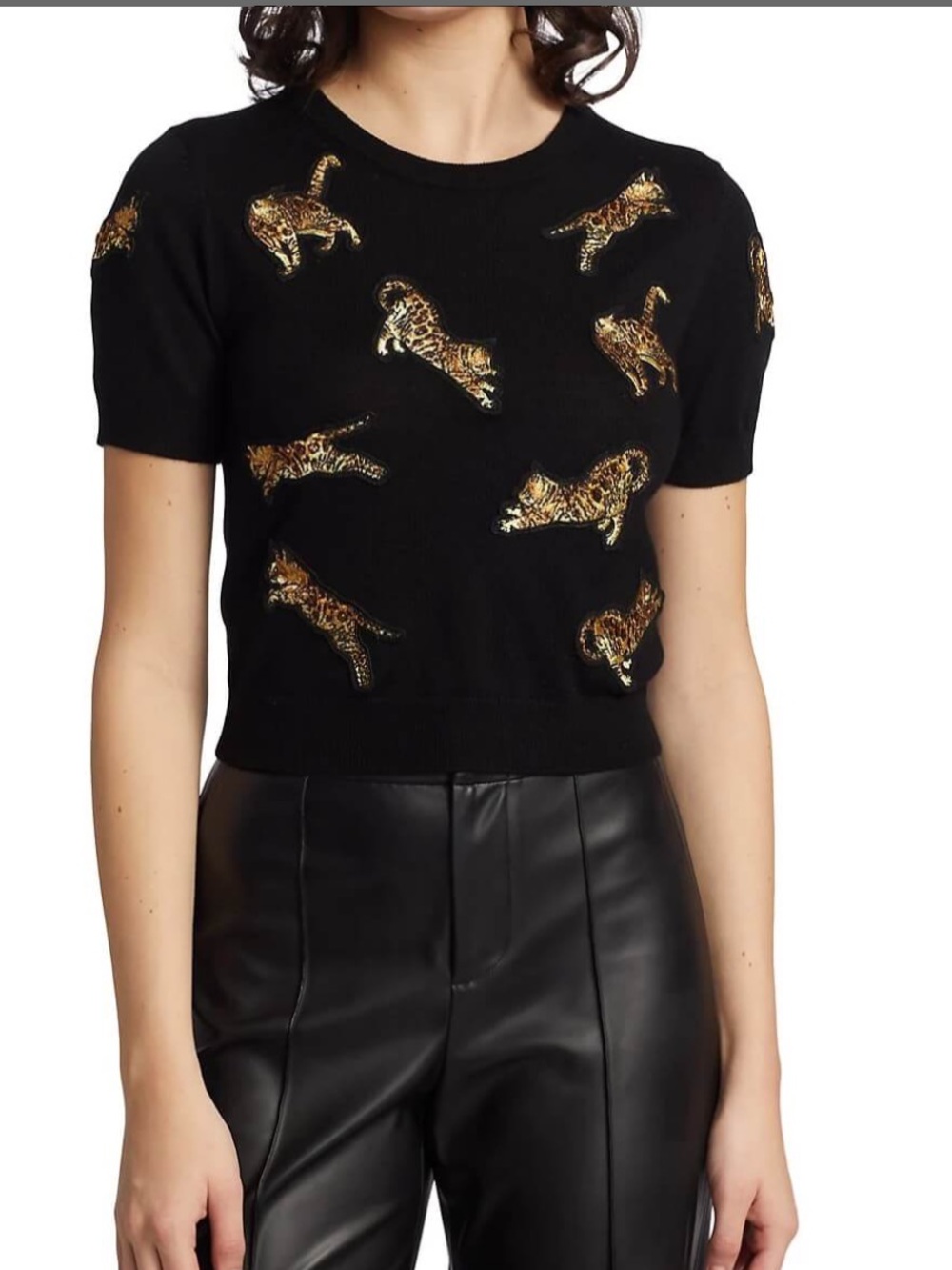 Alice and Olivia Women's Ciara Bengal Embellished Pullover